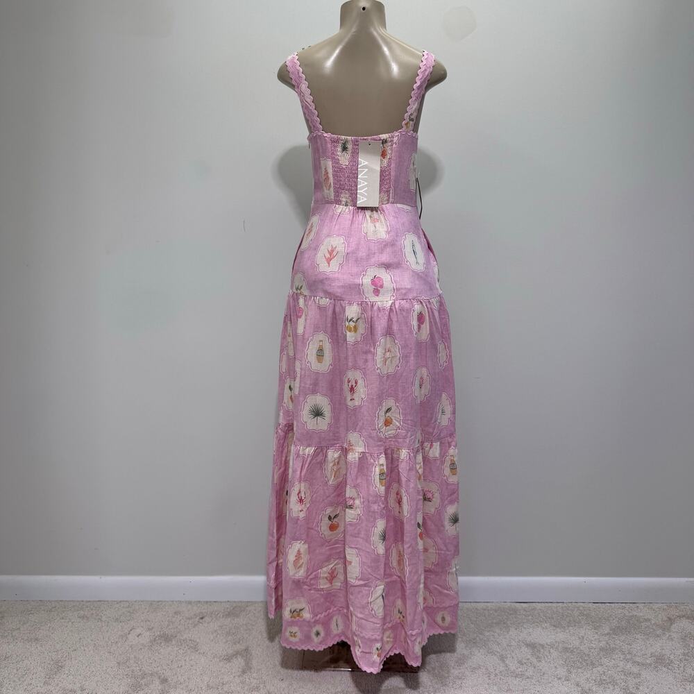 NWT Few Moda ANAYA Ziggy Linen Blend Dress size 4 Pink Beach Tropical Resortwear - Picture 7 of 13